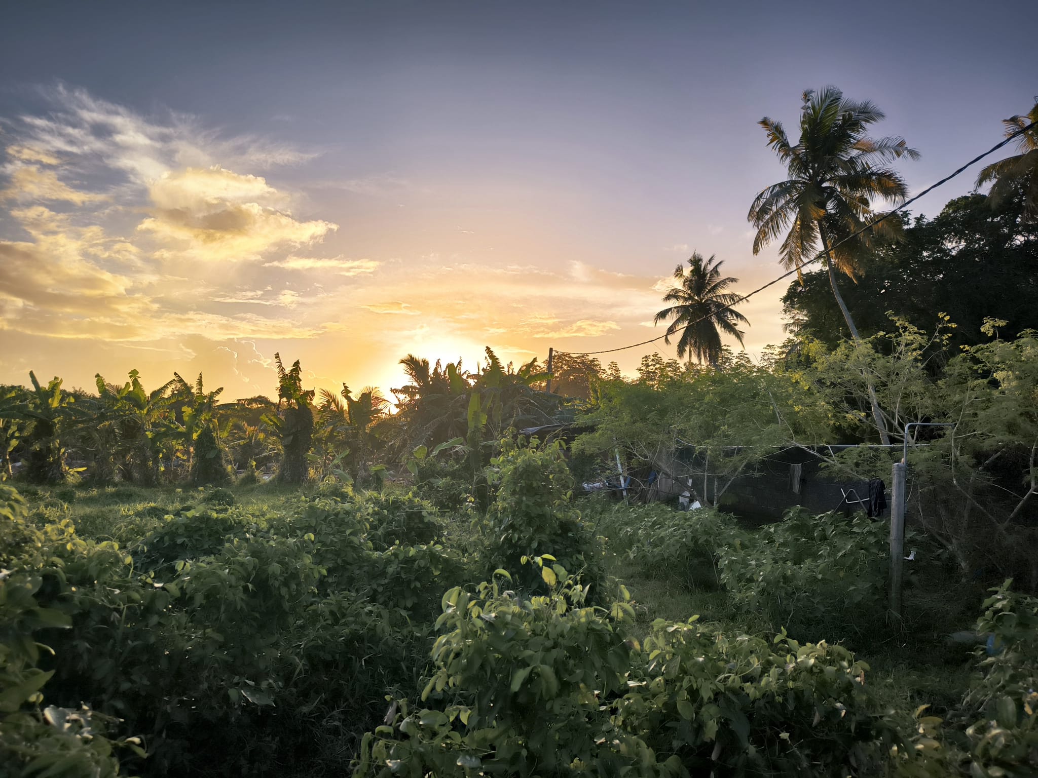 Sunset over the manufactory in Mirissa, Sri Lanka